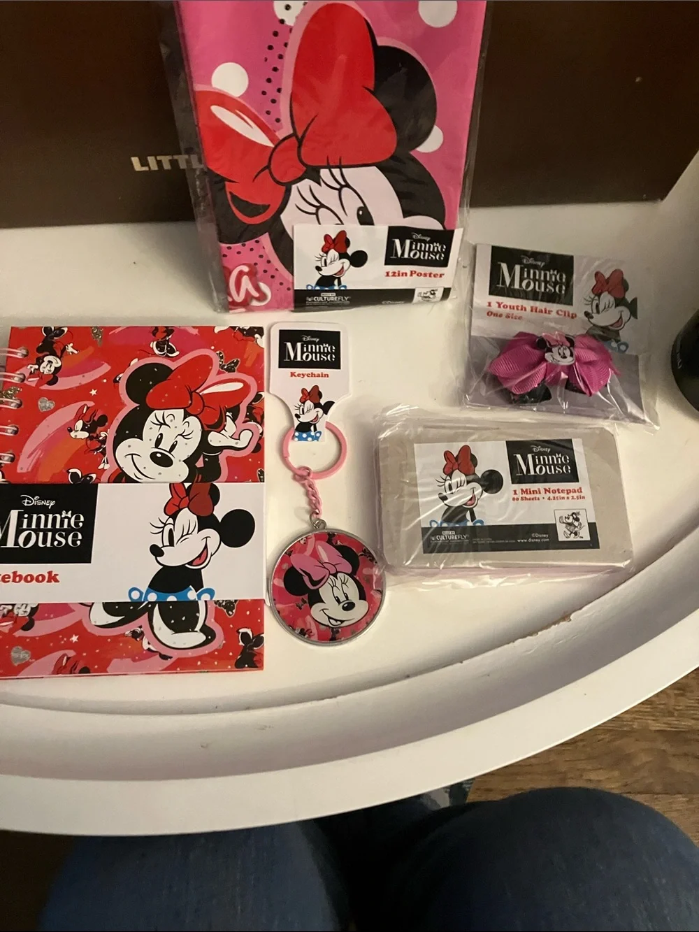 Disney Minnie Mouse Pink Red Black Stationery & Accessories Set